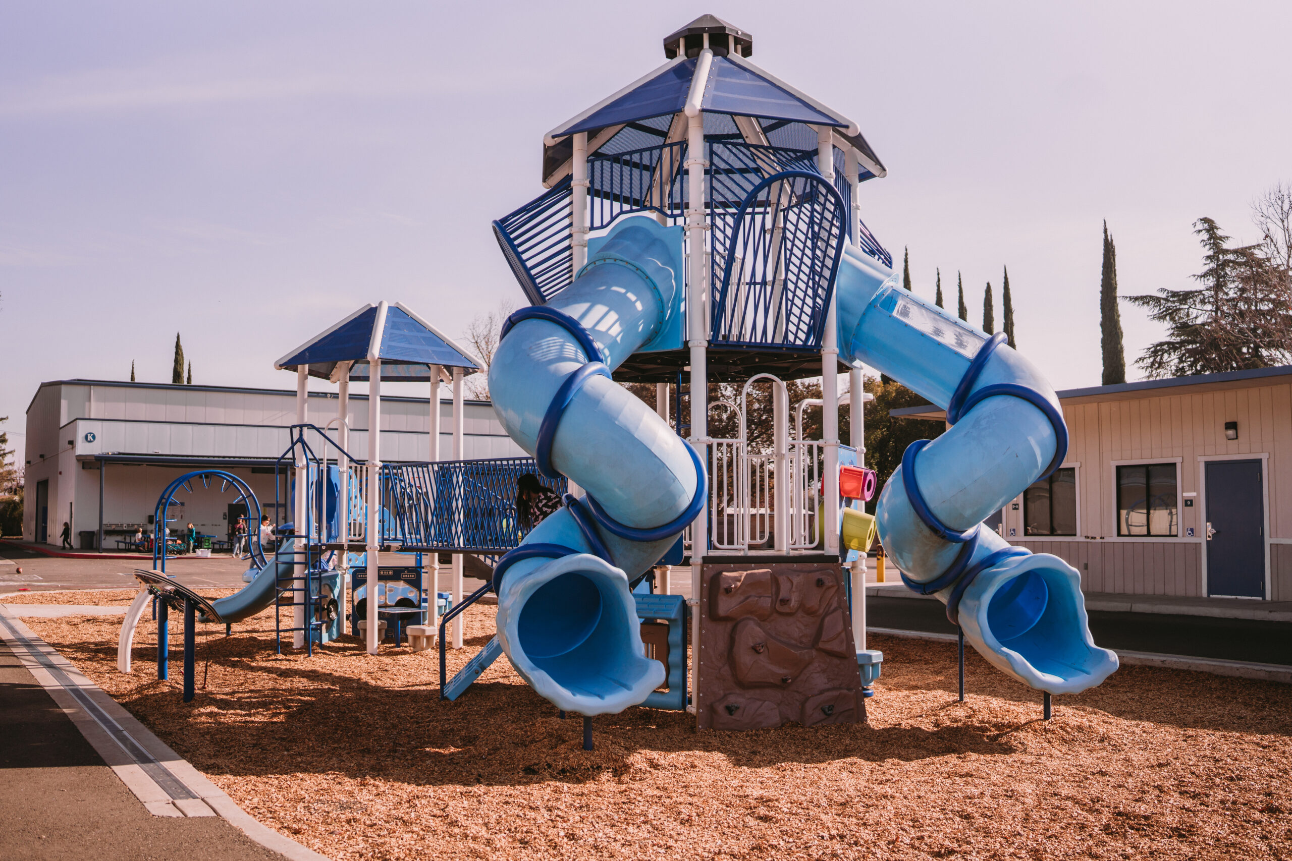 The Lighthouse Charter School three story school playground.